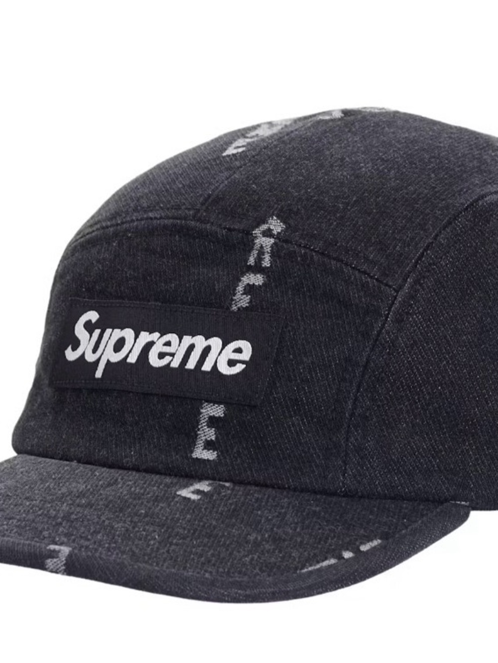 Supreme Black Logo Denim Cap